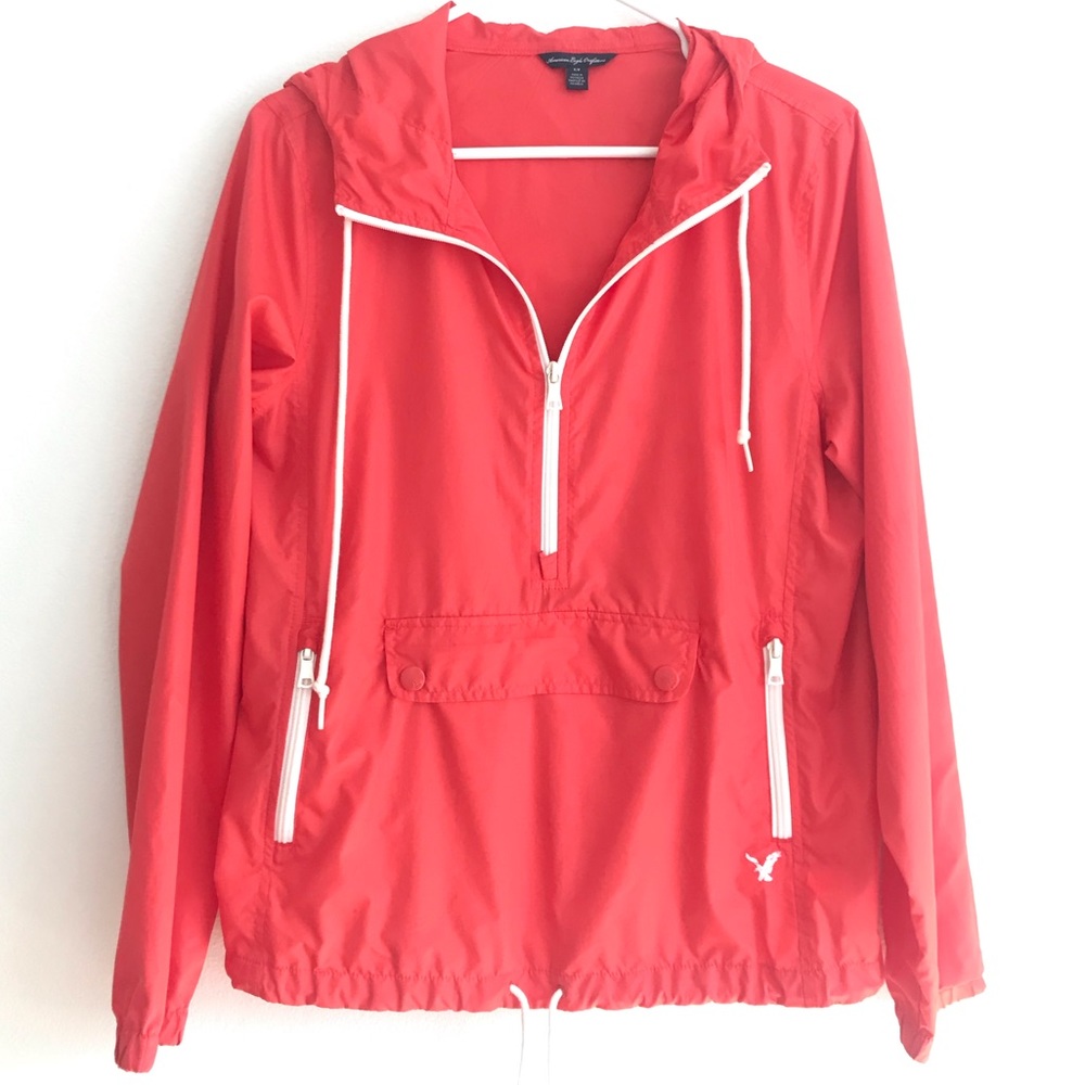 Wind breaker rain jacket with pockets and hood!